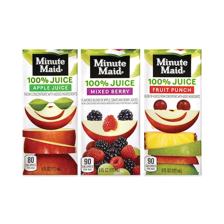 Minute Maid 100 Juice Box Variety Pack, 6 oz Pouch, PK40, 40PK 1312